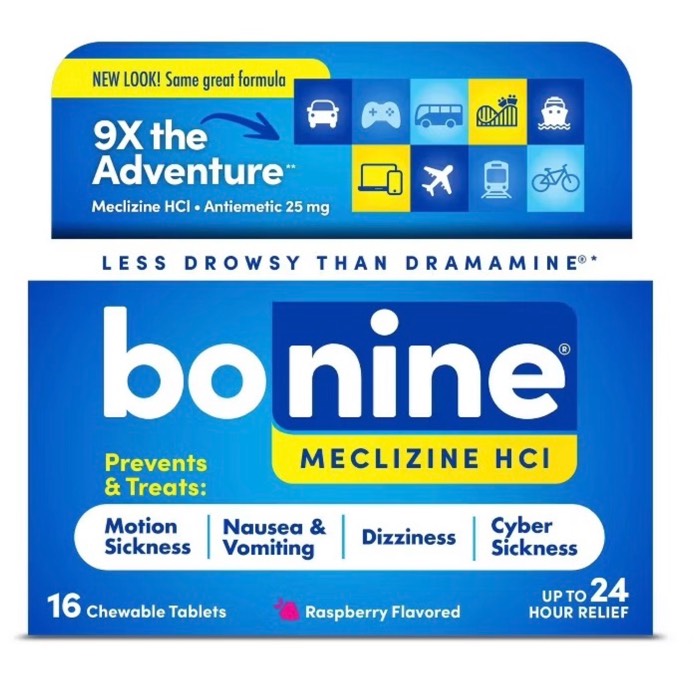 Bonine Adult Motion Sickness Raspberry Chewables 25 mg
