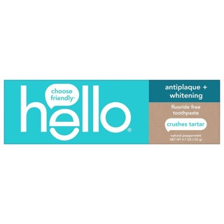Hello Antiplaque & Whitening Fluoride‑Free Natural Peppermint Toothpast