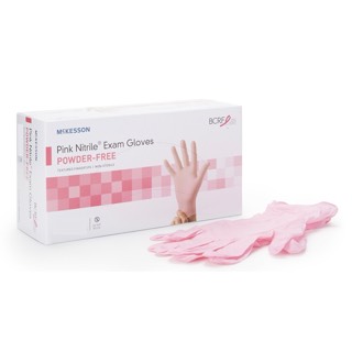 McKesson Pink Nitrile Exam Gloves Powder Free