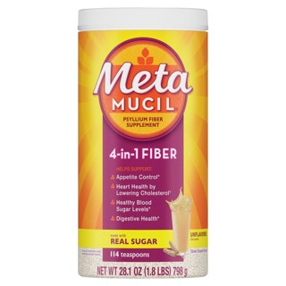 Metamucil 4-In-1 Fiber Unflavored Powder