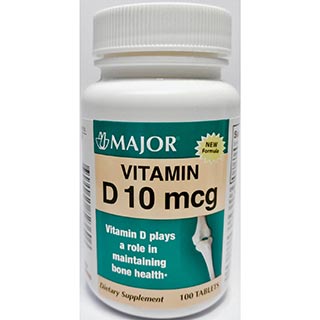 Major Vitamin D 10mcg Tablets