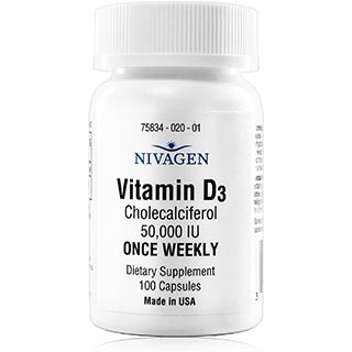 Nivagen Vitamin D3 Cholecalciferol Capsules