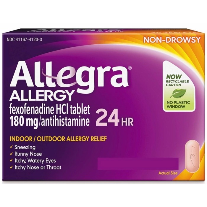 Allegra 24 Hour Allergy Relief Non-Drowsy Allegra 24 Hour Allergy Relief Non-Drowsy