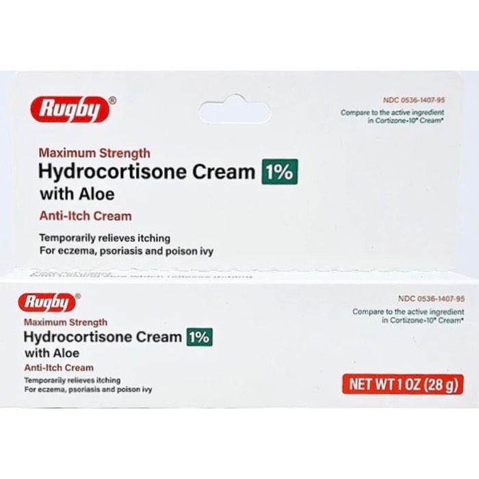 Rugby Hydrocortisone with Aloe 1% Cream