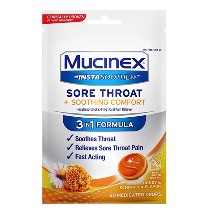 Mucinex Sore Throat 3-in-1 Formula 2.4 mg
